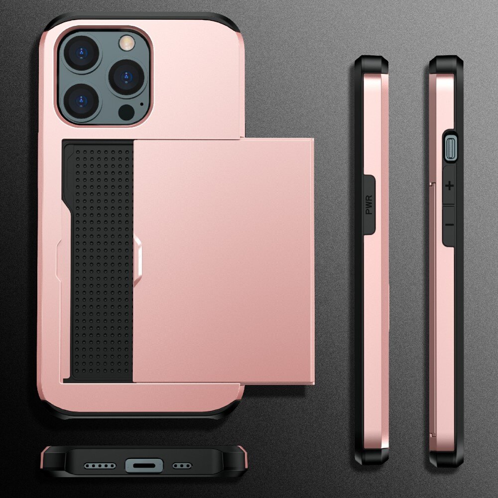 Cover portacarte iPhone 13 Pro rosa