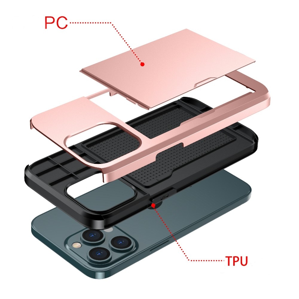 Cover portacarte iPhone 13 Pro Max rosa