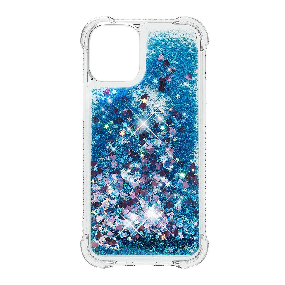 Cover Glitter Powder TPU iPhone 13 Blu