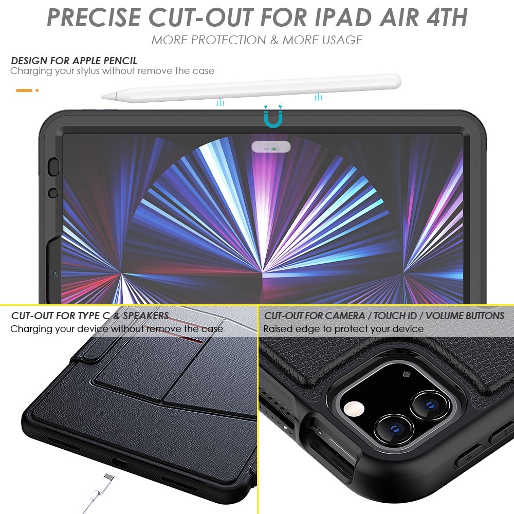 Custodia portacarte iPad Air 10.9 5th Gen (2022) nero