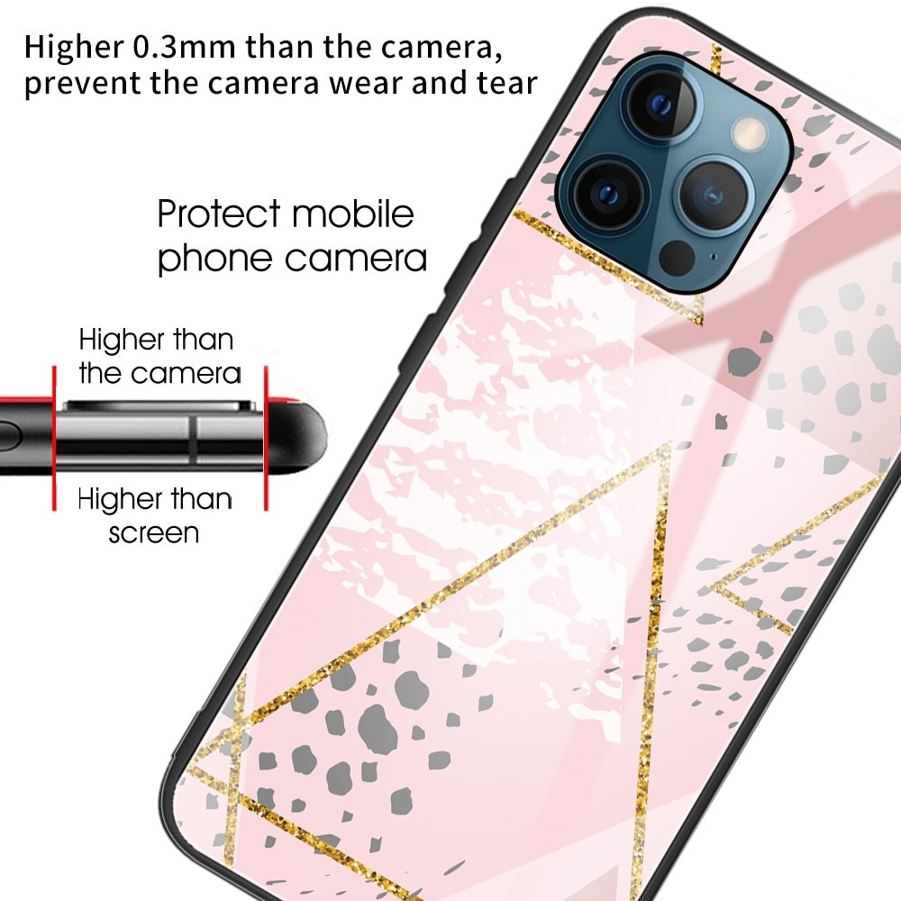 Custodia in vetro temperato iPhone 13 Pro Rosa leopardo