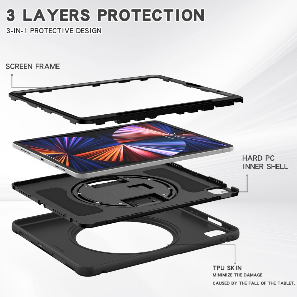Custodia ibrida antiurto iPad Pro 12.9 4th Gen (2020) nero