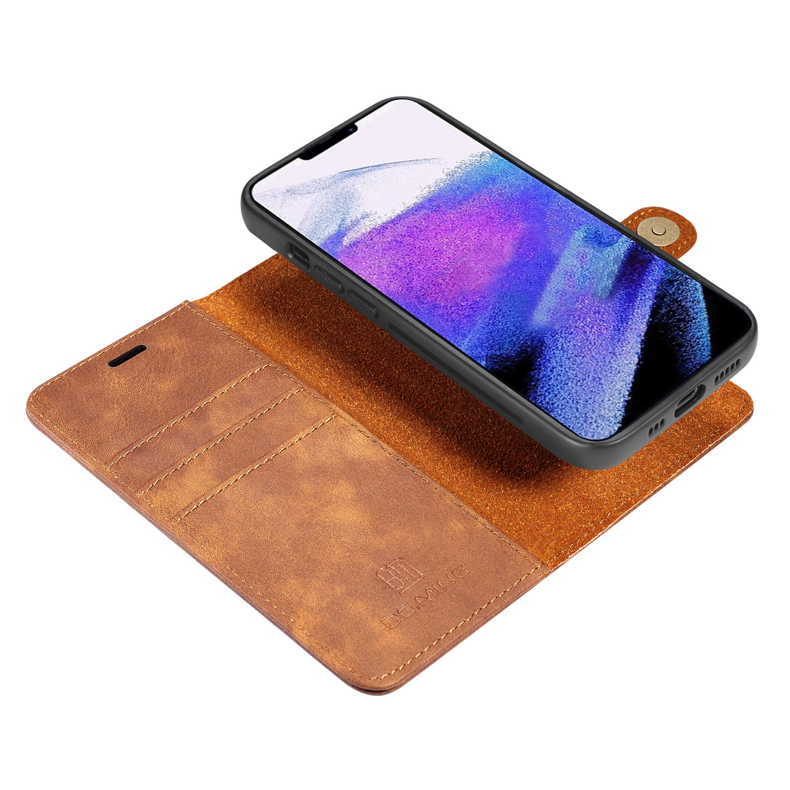 Cover portafoglio Magnet Wallet iPhone 13 Pro Max Cognac