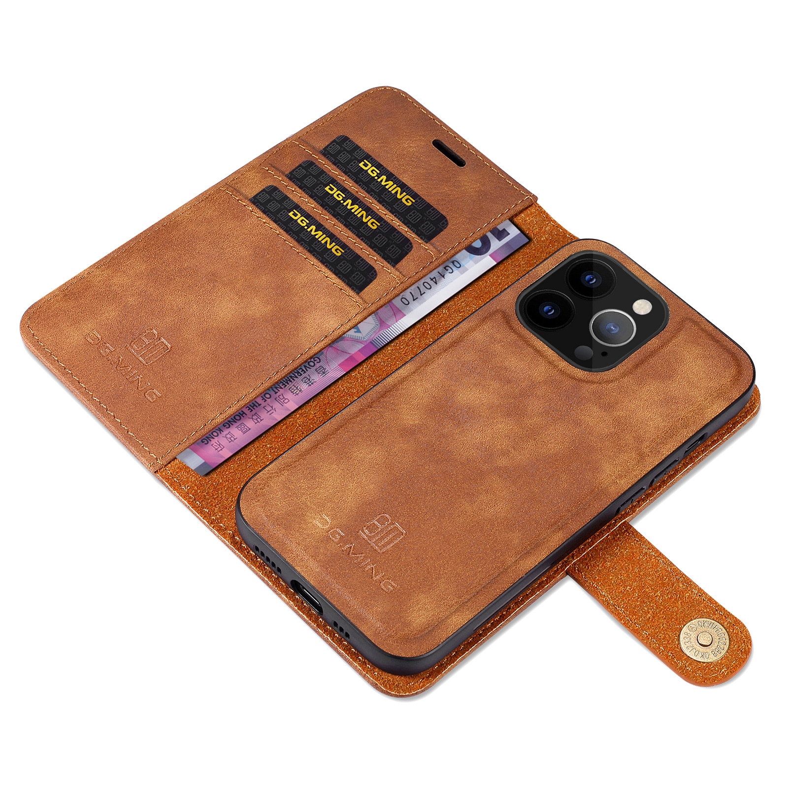 Cover portafoglio Magnet Wallet iPhone 13 Pro Cognac