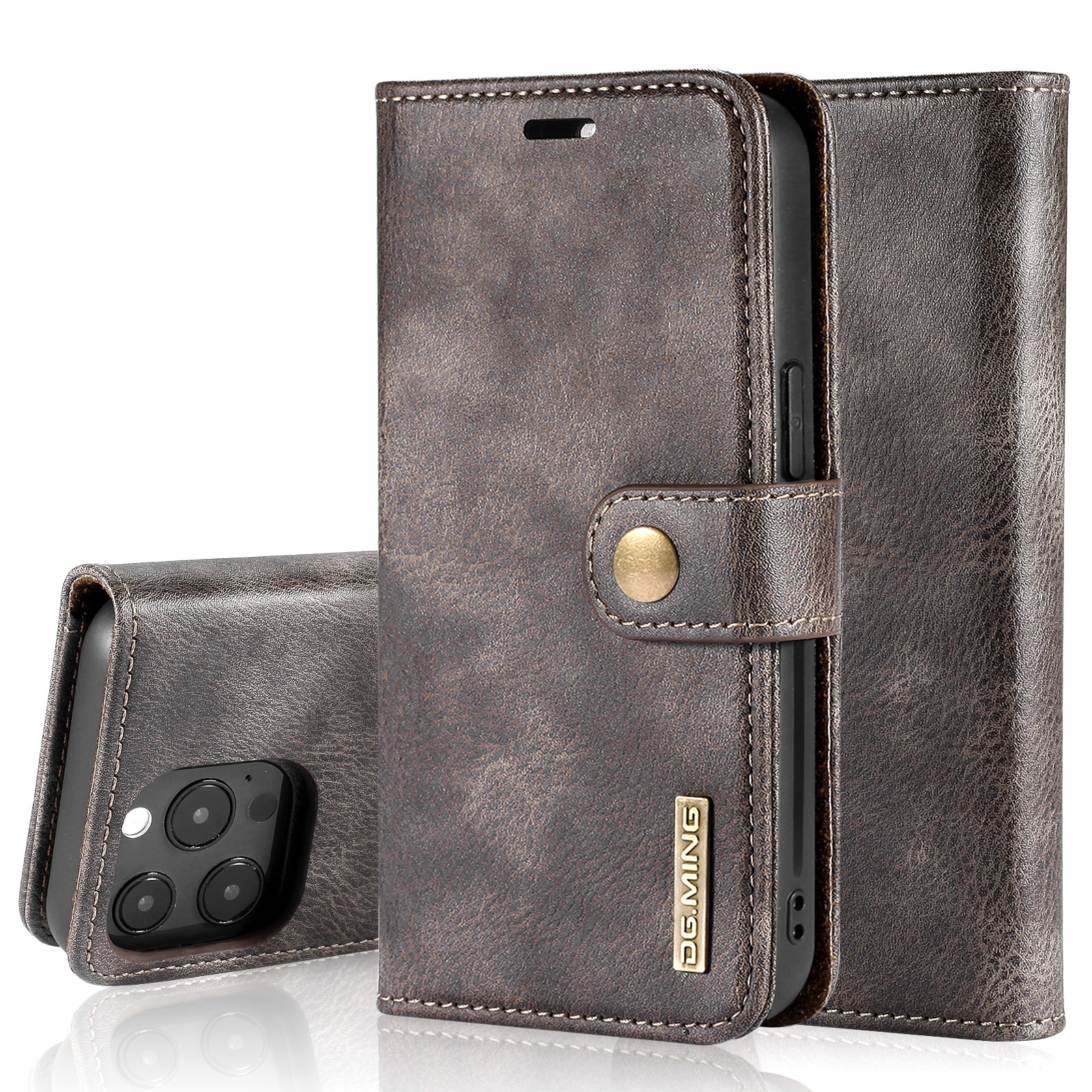 Cover portafoglio Magnet Wallet iPhone 13 Pro Brown