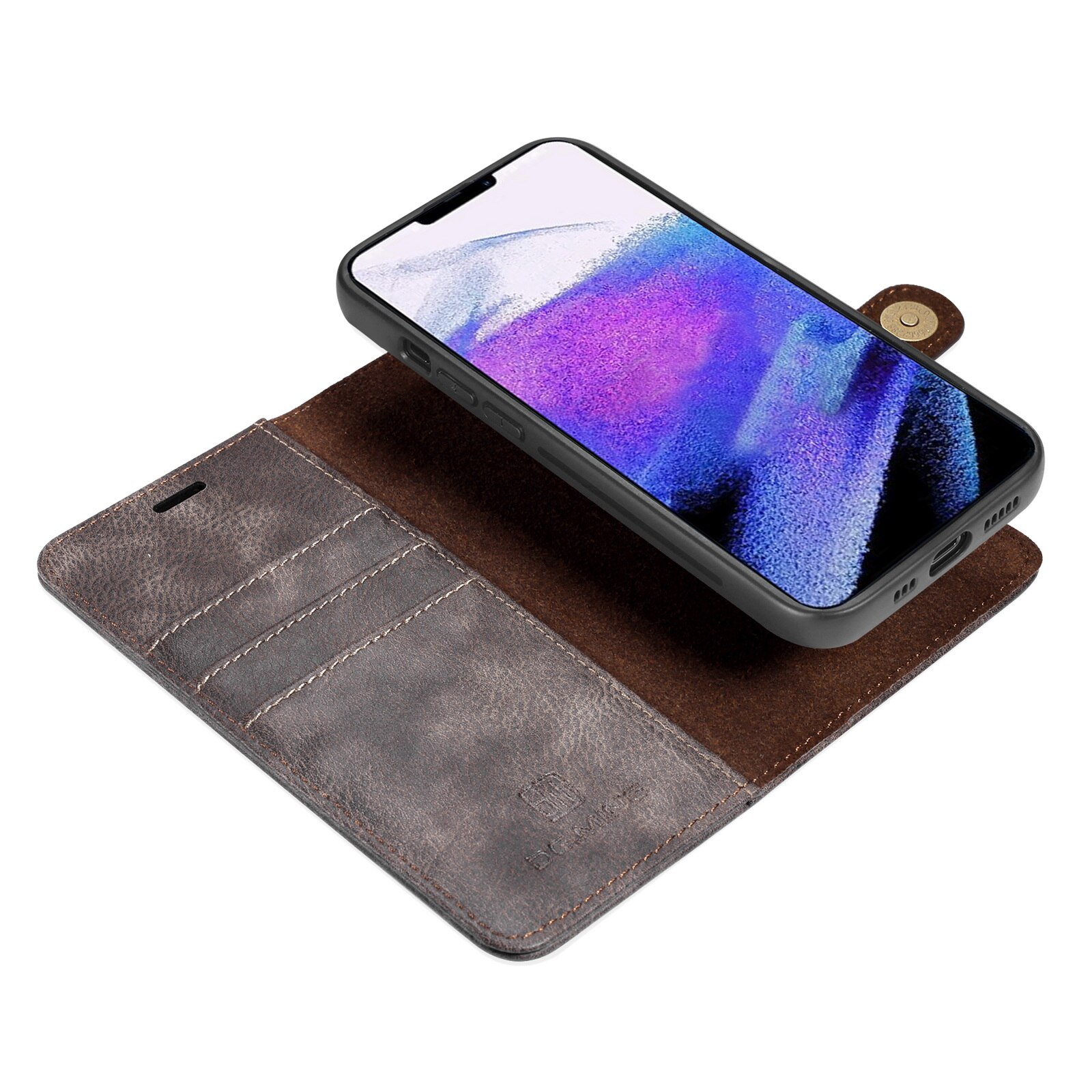 Cover portafoglio Magnet Wallet iPhone 13 Pro Max Brown