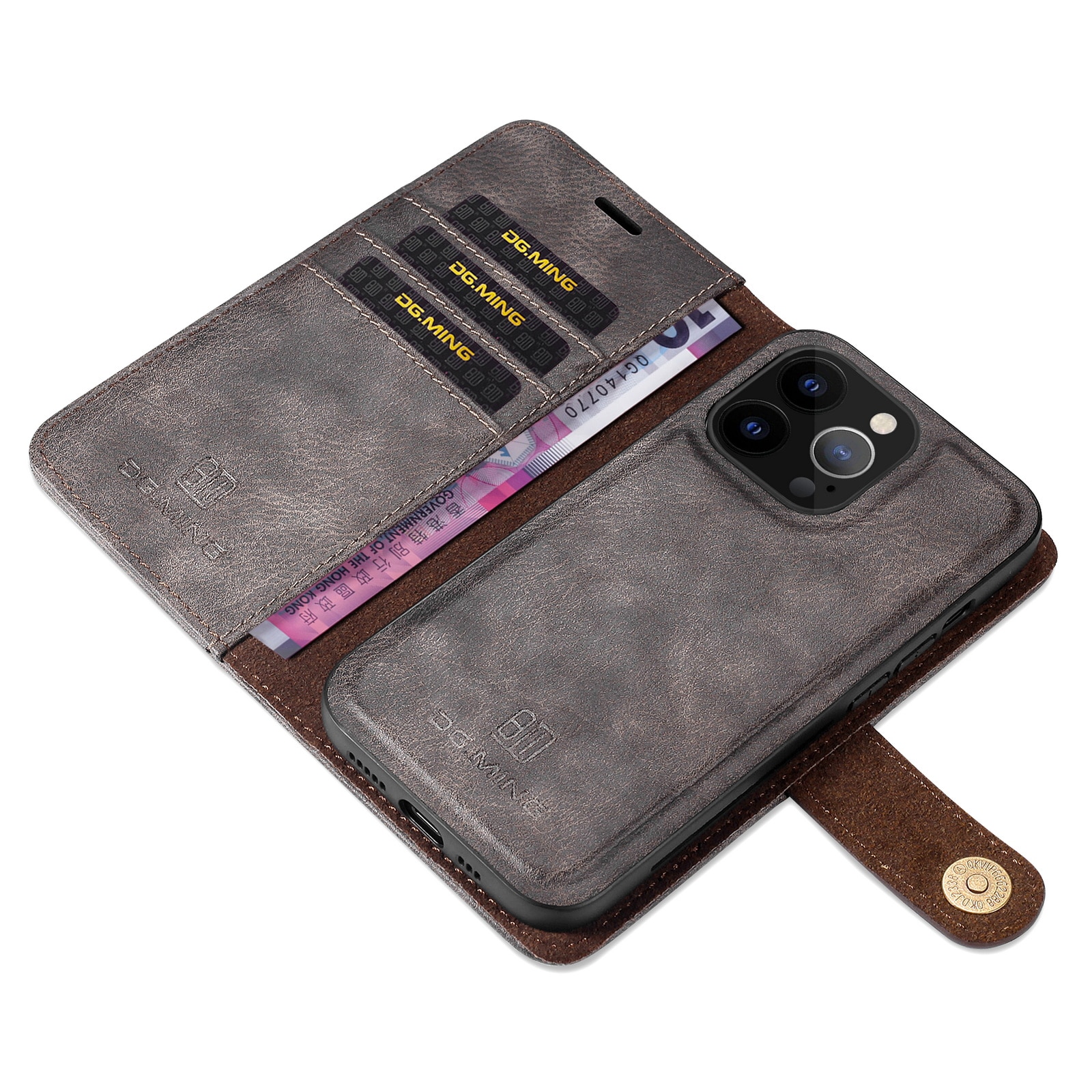 Cover portafoglio Magnet Wallet iPhone 13 Pro Max Brown