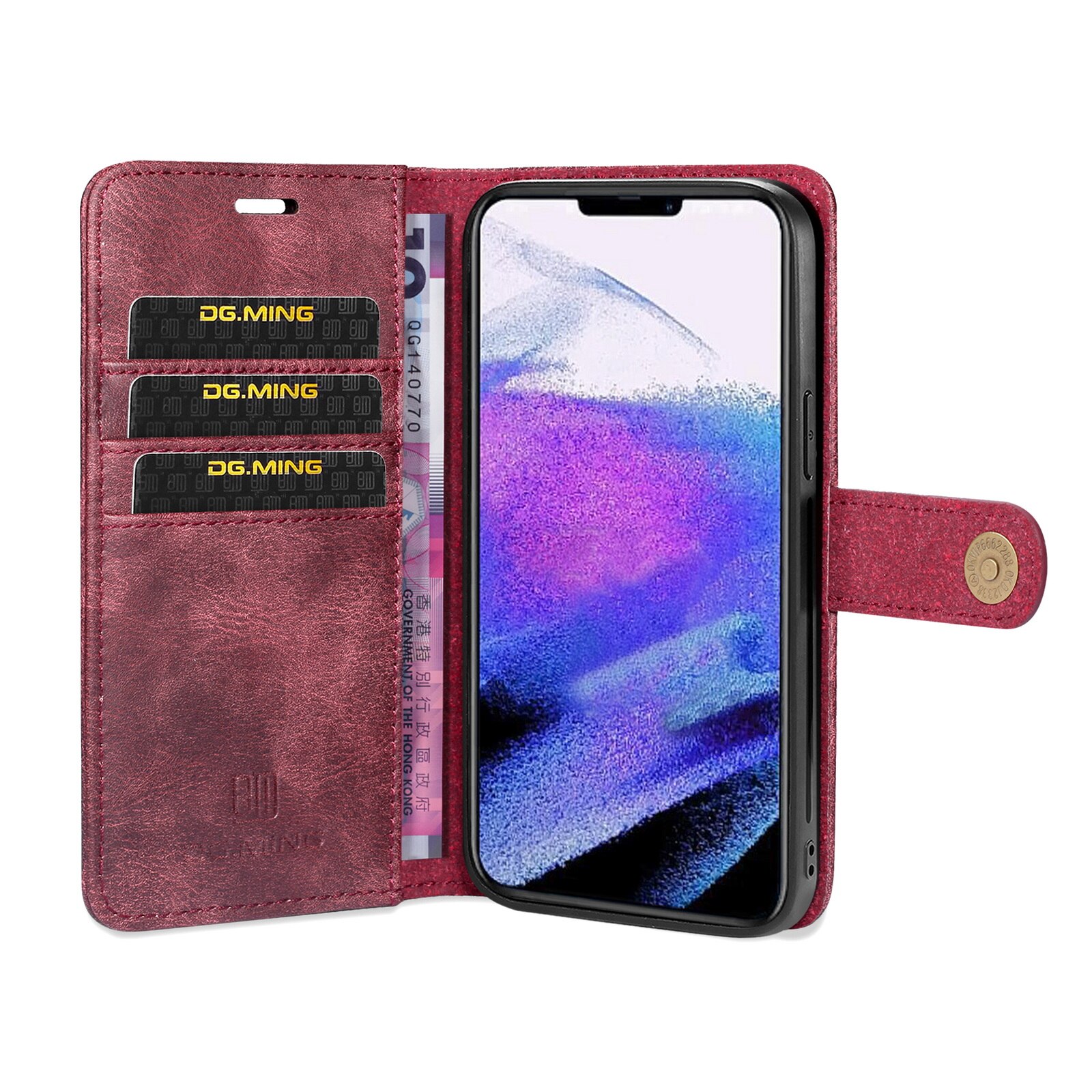 Cover portafoglio Magnet Wallet iPhone 13 Pro Max Rosso