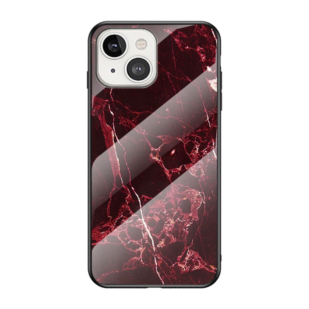 Custodia in vetro temperato iPhone 13 Marmo Rosso