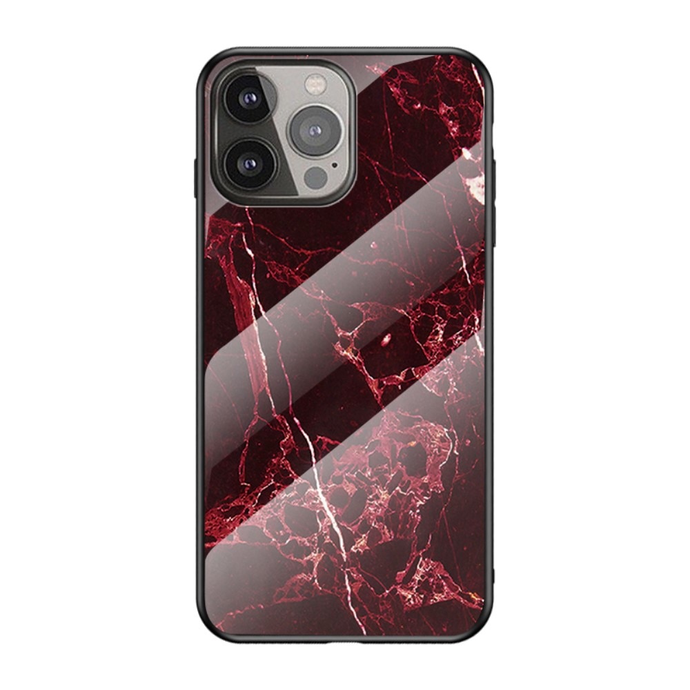 Custodia in vetro temperato iPhone 13 Pro Marmo Rosso
