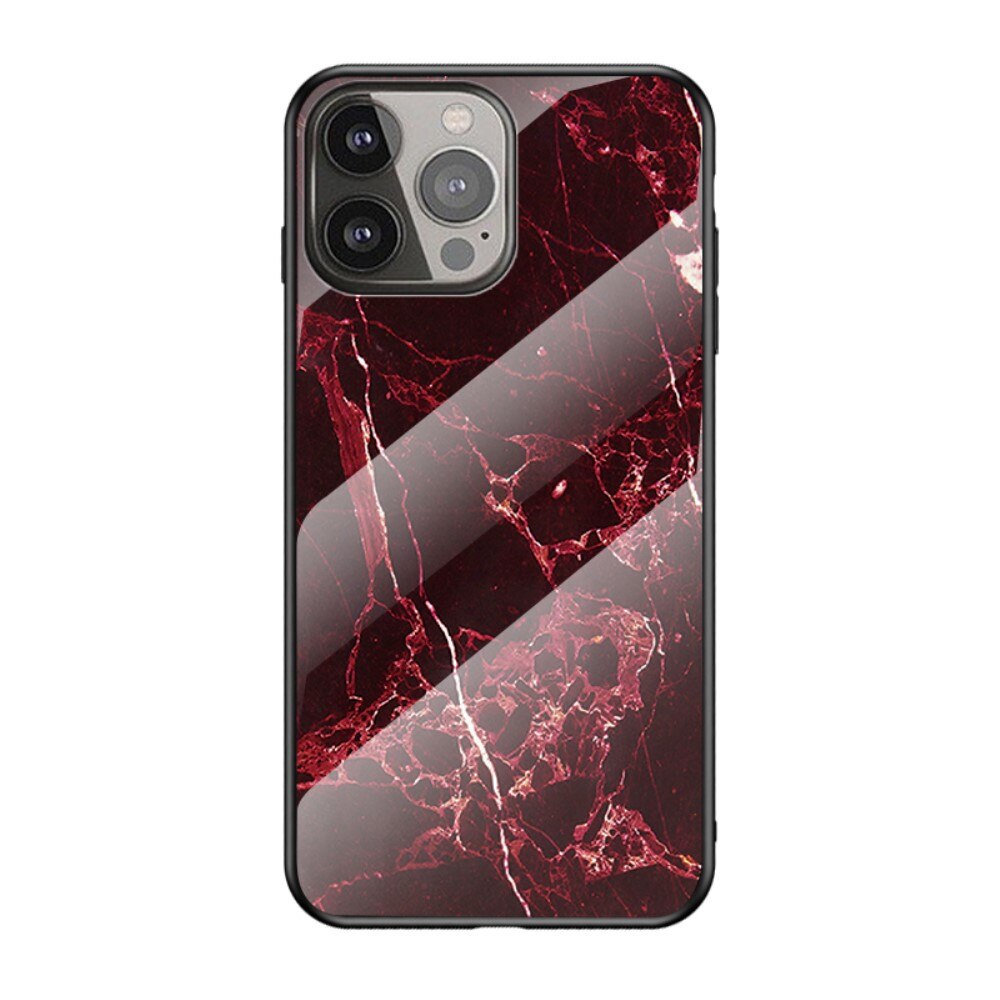 Custodia in vetro temperato iPhone 13 Pro Max Marmo Rosso