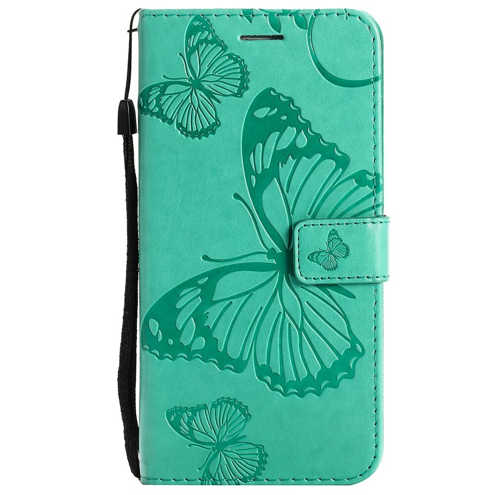 Custodia in pelle a farfalle per Apple iPhone 13 Mini, Verde