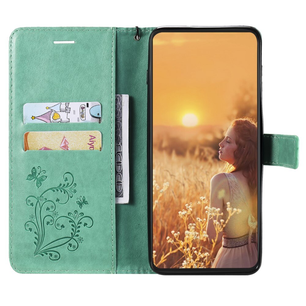 Custodia in pelle a farfalle per Apple iPhone 13 Mini, Verde