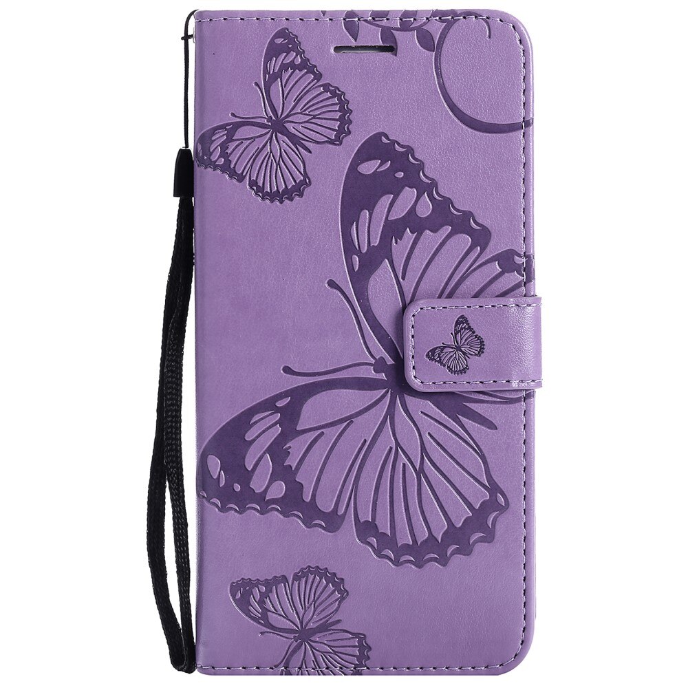 Custodia in pelle a farfalle per Apple iPhone 13 Mini, Viola