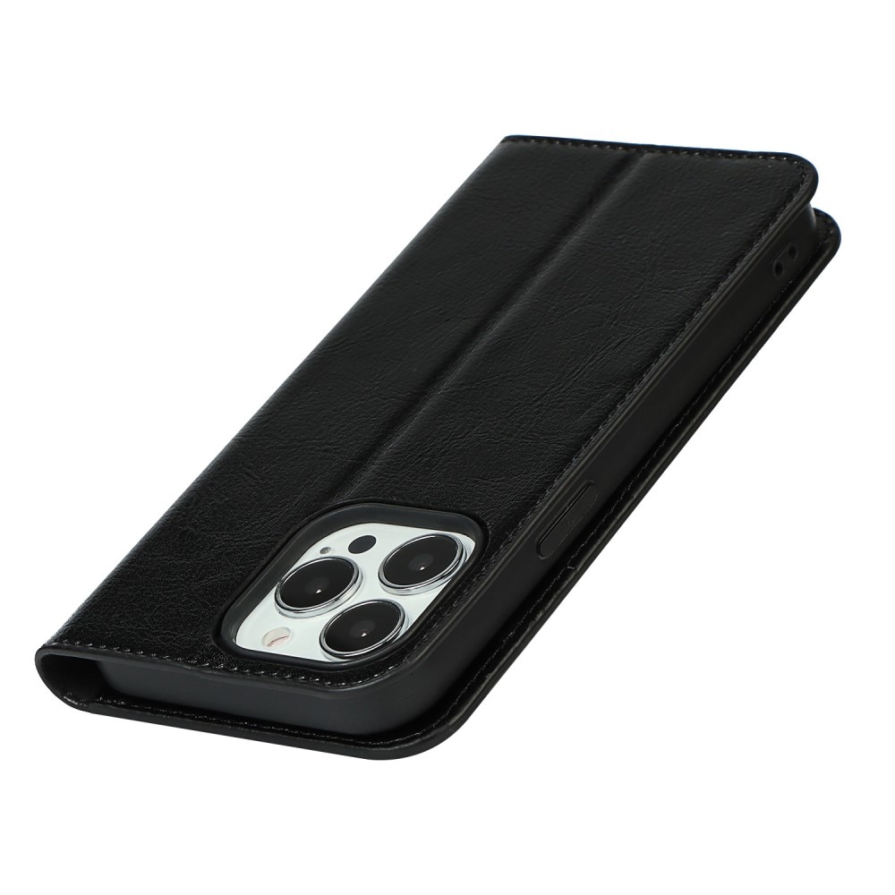 Cover Portafoglio in vera pelle iPhone 12/12 Pro nero