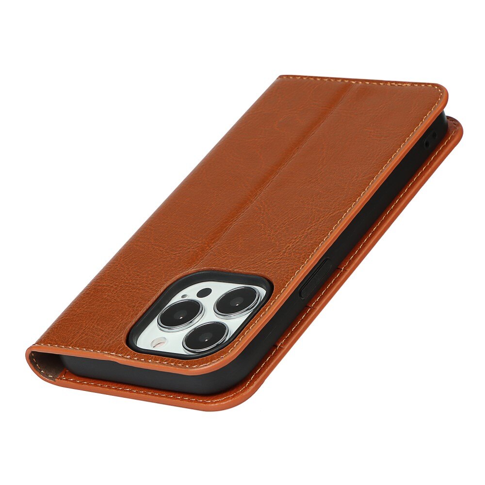 Cover Portafoglio in vera pelle iPhone 12/12 Pro marrone