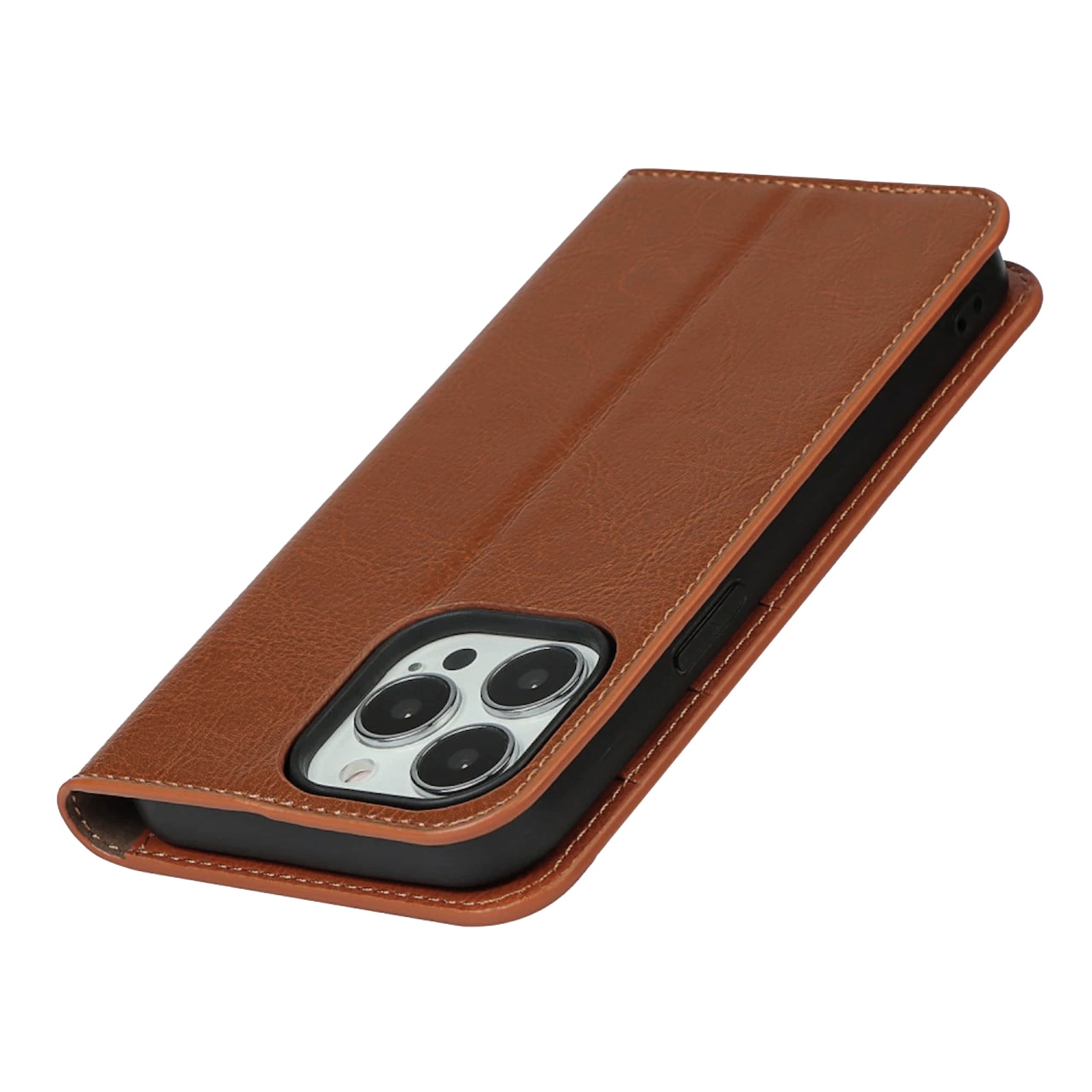 Cover Portafoglio in vera pelle iPhone 13 Pro marrone