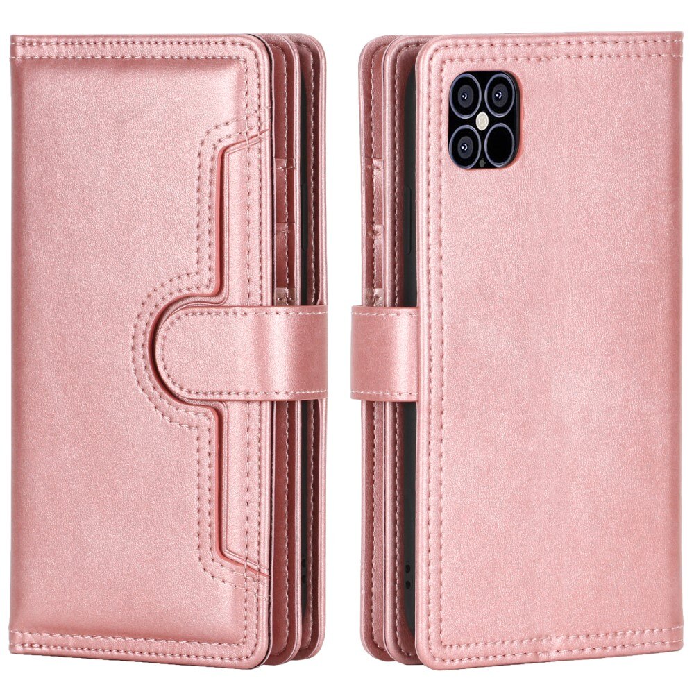 Multi-Slot Cover Portafoglio in pelle iPhone 13 Oro Rosa