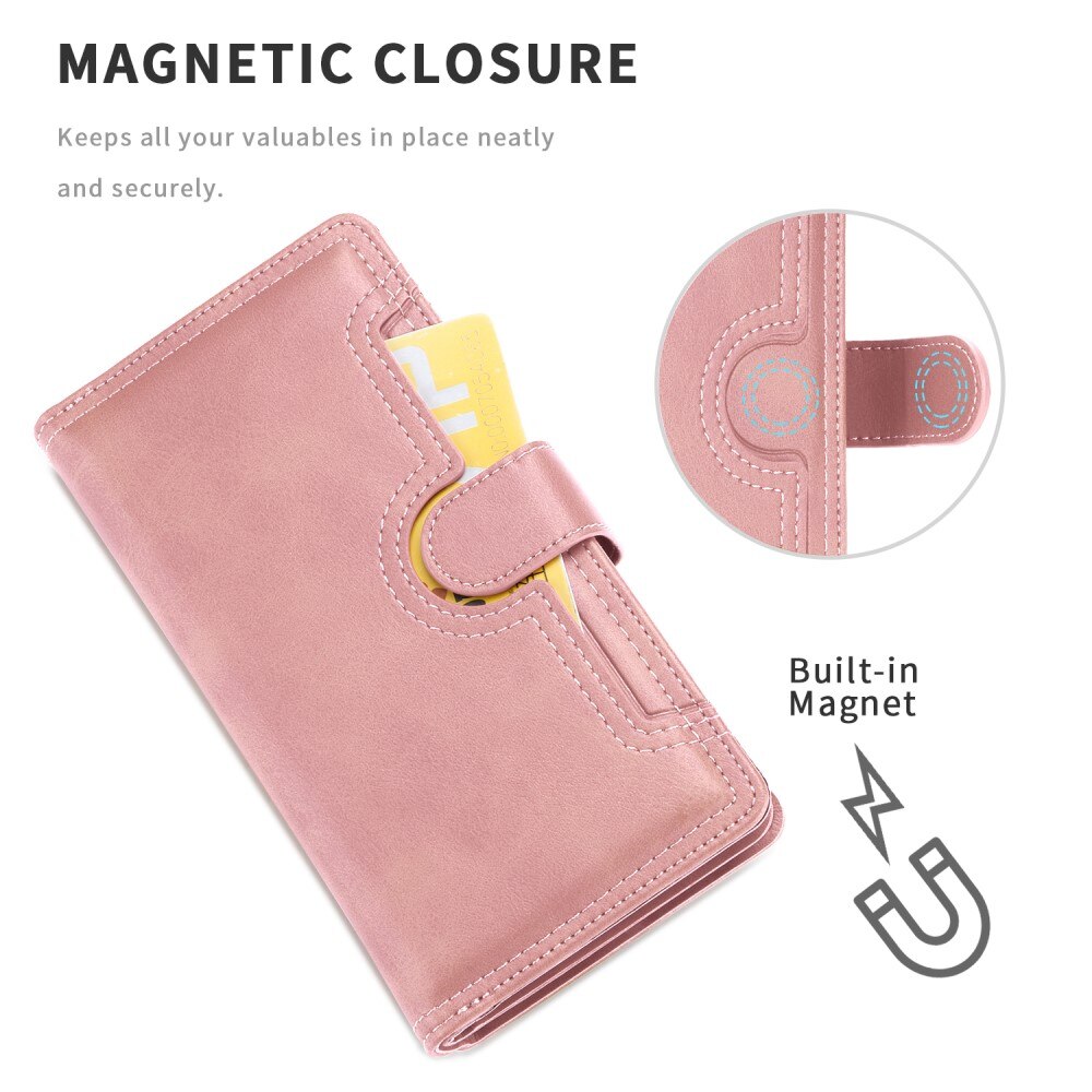 Multi-Slot Cover Portafoglio in pelle iPhone 13 Oro Rosa