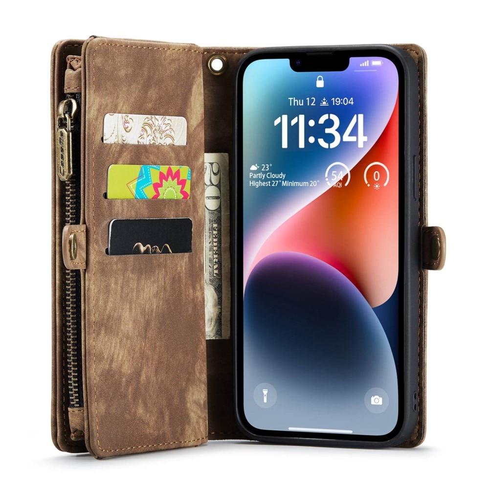 Cover portafoglio Multi-Slot iPhone 13 Mini Marrone