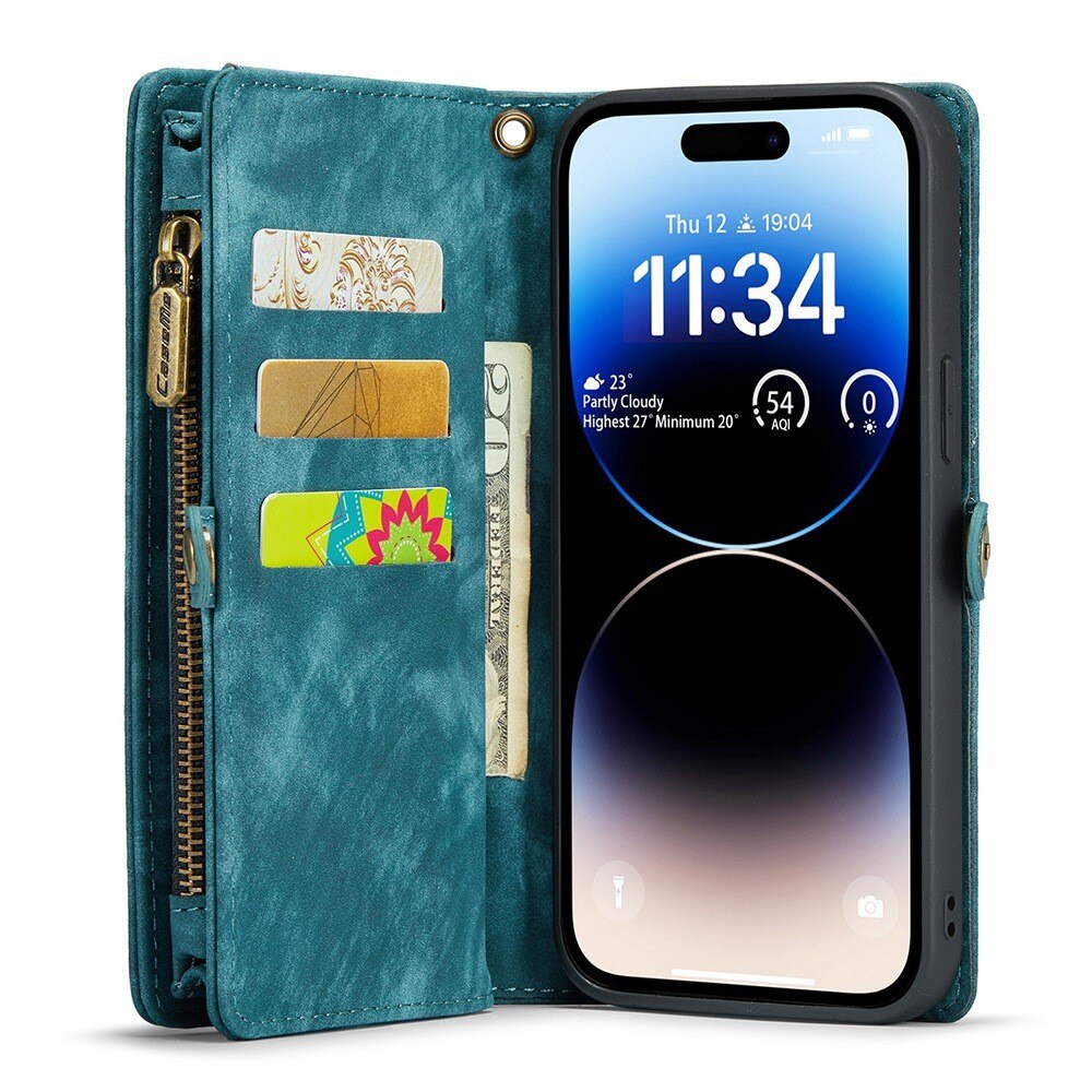 Cover portafoglio Multi-Slot iPhone 13 Pro Max Blu