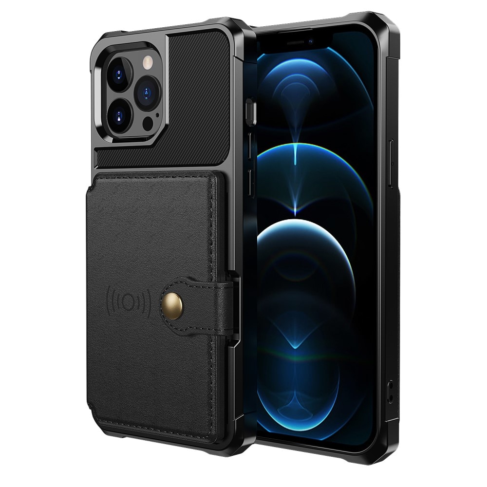 Cover con portacarte Tough Multi-slot iPhone 13 Pro Nero