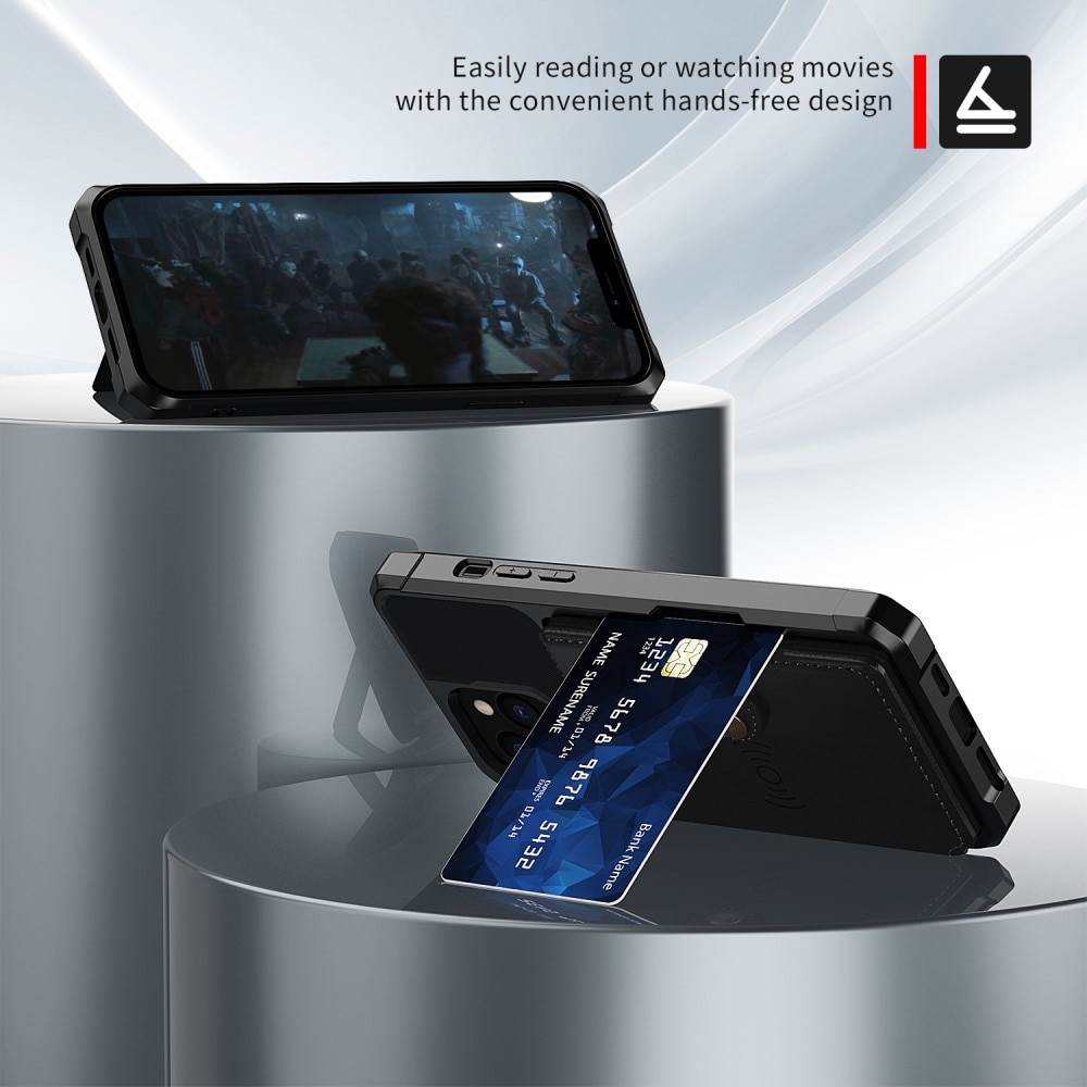 Cover con portacarte Tough Multi-slot iPhone 13 Pro Max Nero