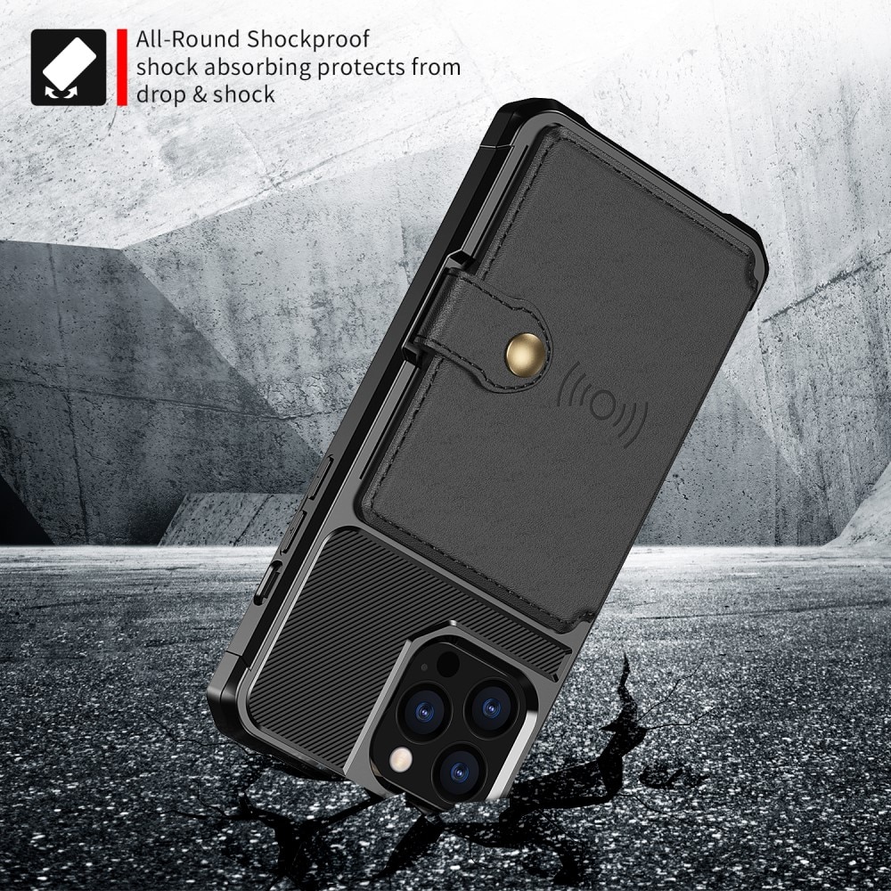 Cover con portacarte Tough Multi-slot iPhone 13 Pro Max Nero