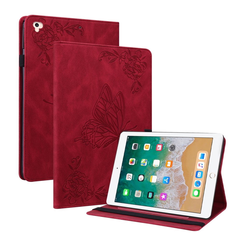 Custodia in pelle con farfalla iPad Air 9.7 1st Gen (2013) rosso