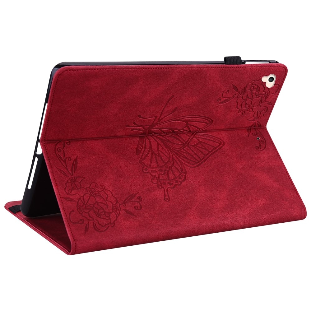 Custodia in pelle con farfalla iPad 9.7 6th Gen (2018) rosso