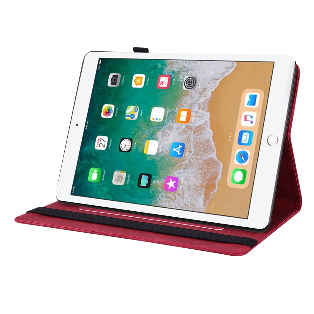 Custodia in pelle con farfalla iPad 9.7 6th Gen (2018) rosso