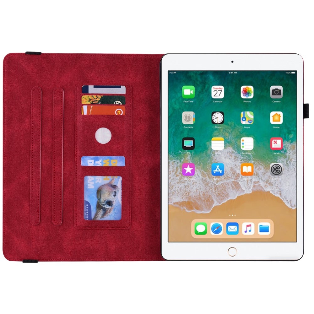 Custodia in pelle con farfalla iPad 9.7 6th Gen (2018) rosso