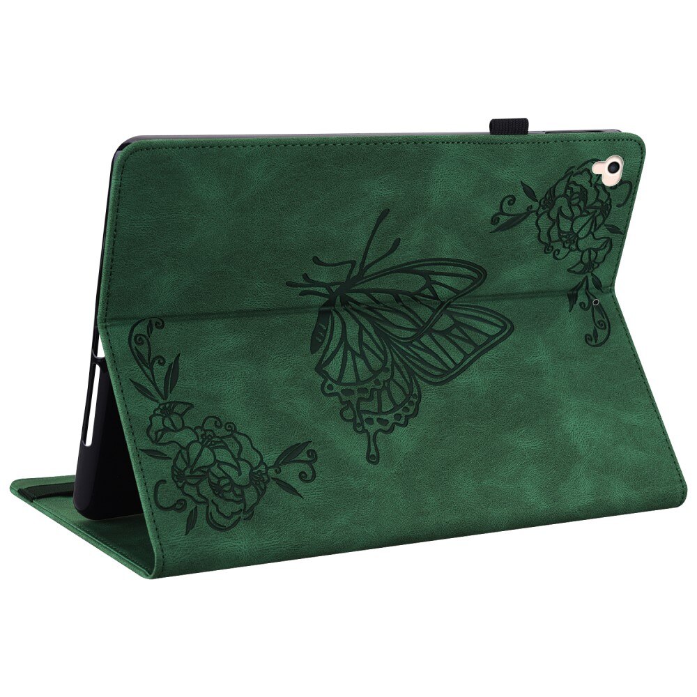 Custodia in pelle con farfalla iPad 9.7 5th Gen (2017) verde