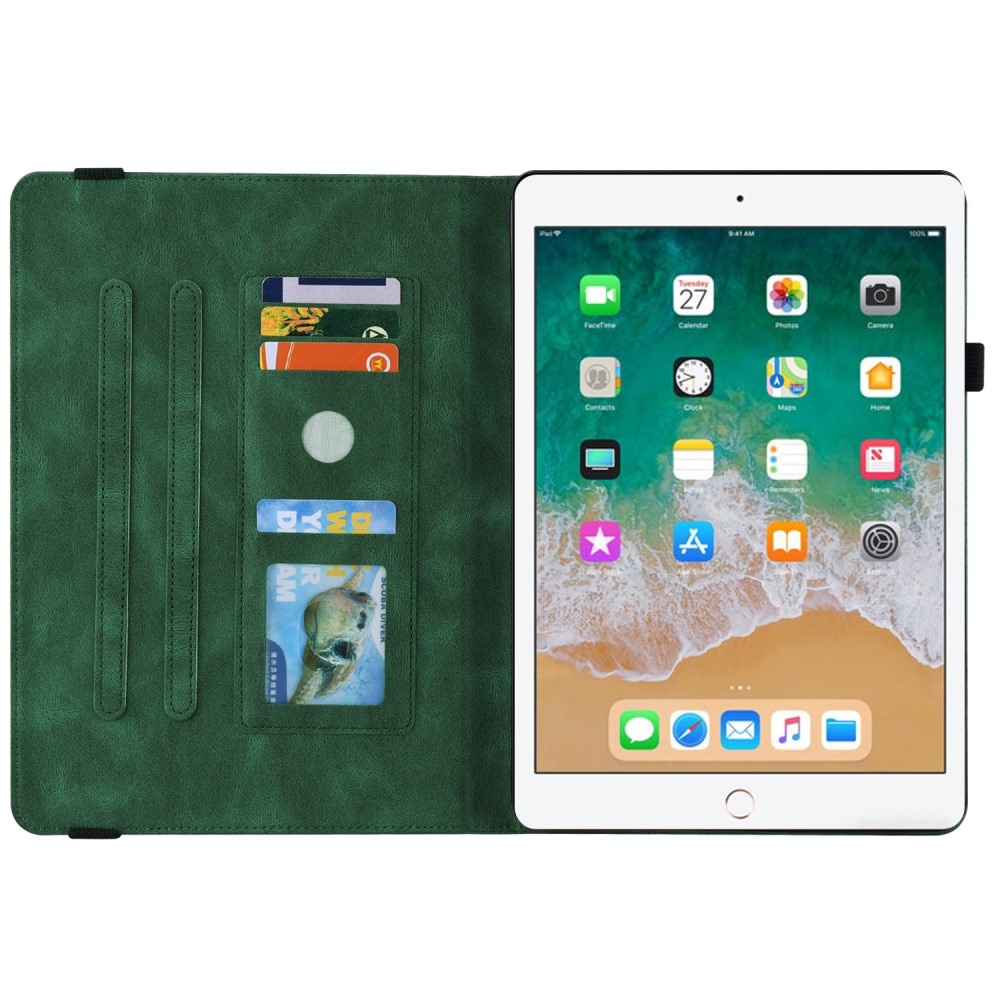 Custodia in pelle con farfalla iPad 9.7 5th Gen (2017) verde