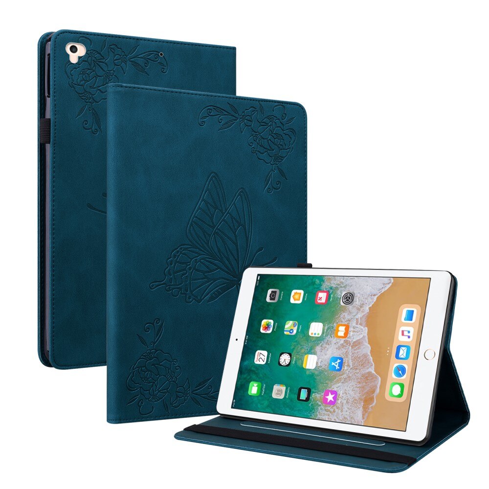 Custodia in pelle con farfalla iPad Air 2 9.7 (2014) blu