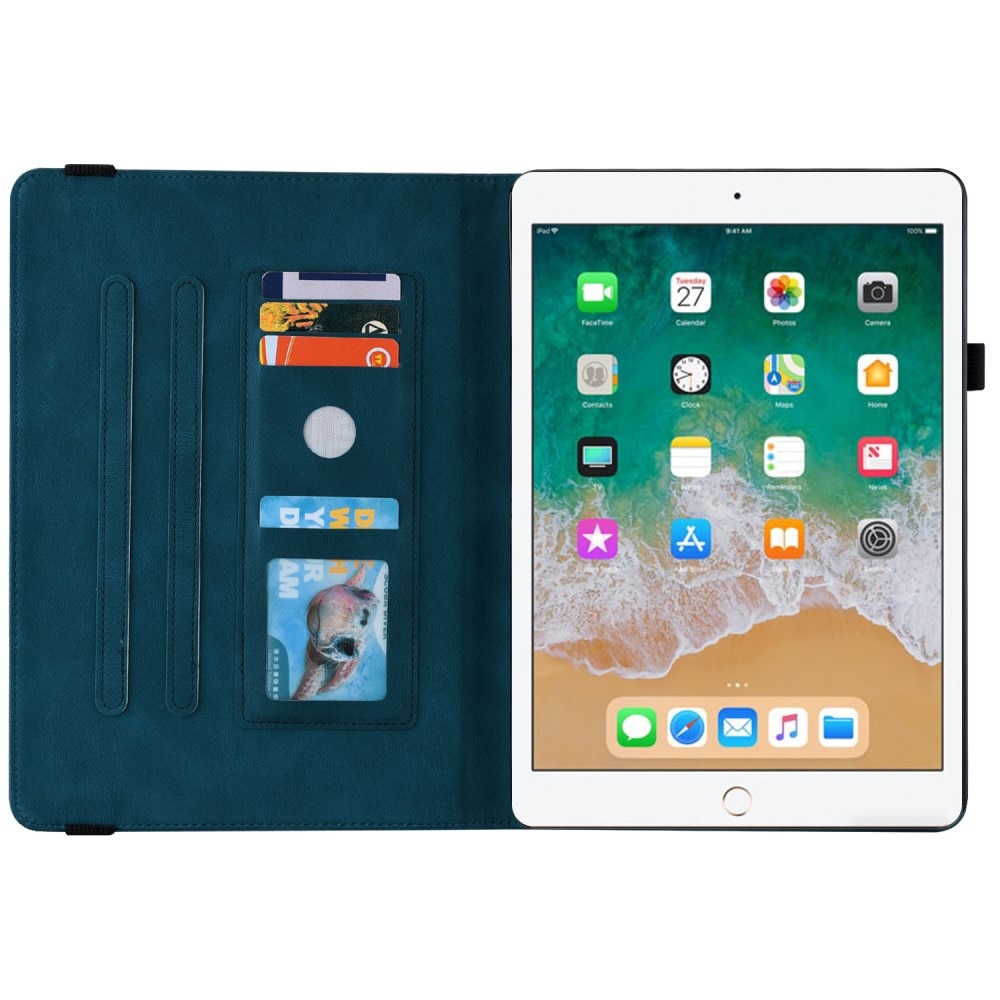 Custodia in pelle con farfalla iPad 9.7 6th Gen (2018) blu