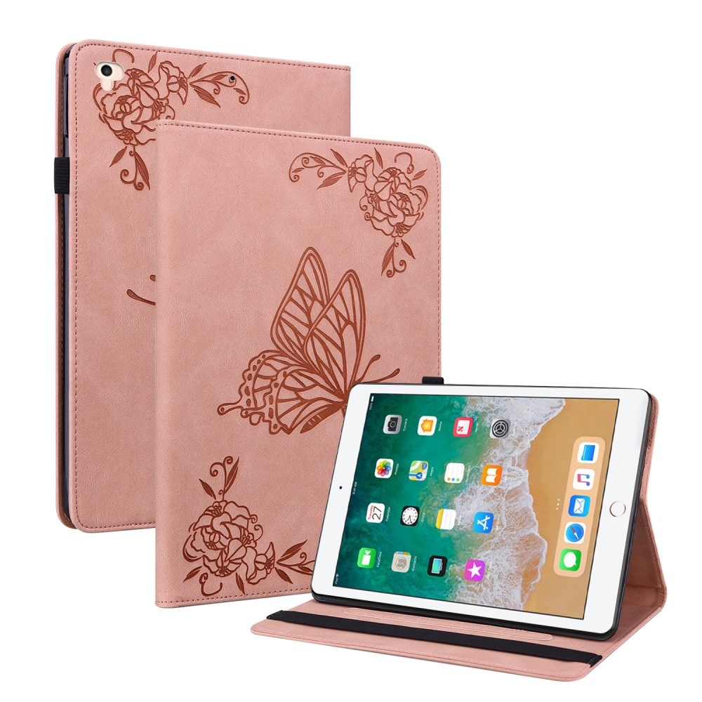 Custodia in pelle con farfalla iPad 9.7/Air 2/Air rosa