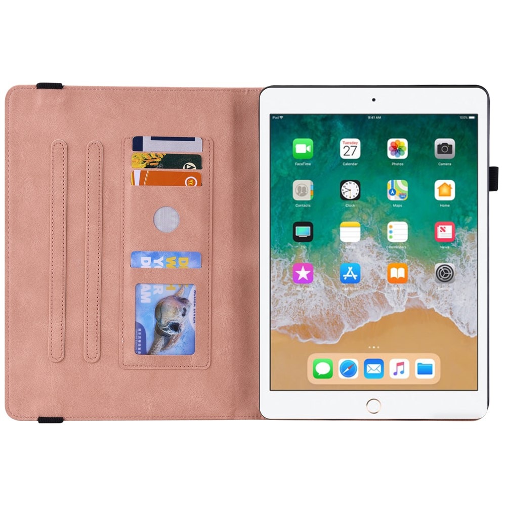 Custodia in pelle con farfalla iPad 9.7 6th Gen (2018) rosa