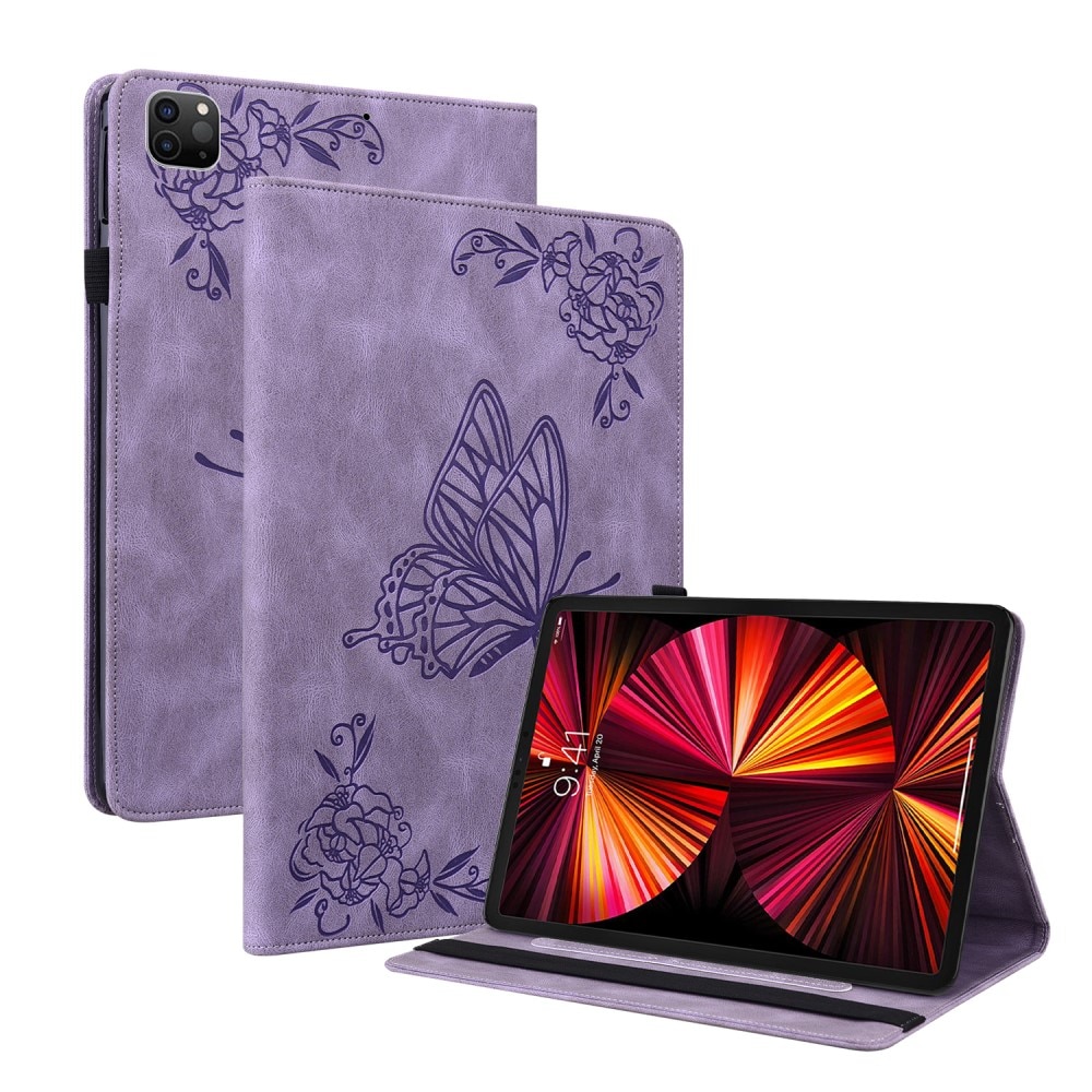 Custodia in pelle con farfalla iPad Air 10.9 4th Gen (2020) viola