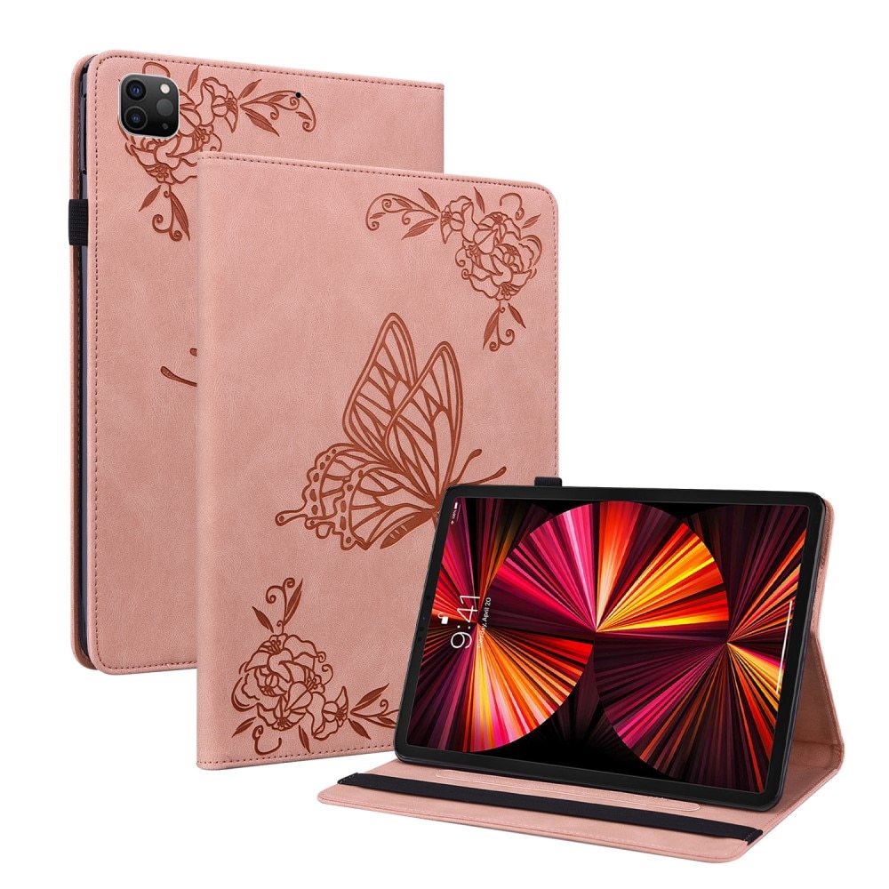 Custodia in pelle con farfalla iPad Air 10.9 2020/2022 rosa