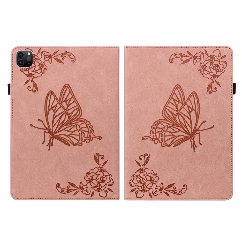 Custodia in pelle con farfalla iPad Air 10.9 4th Gen (2020) rosa