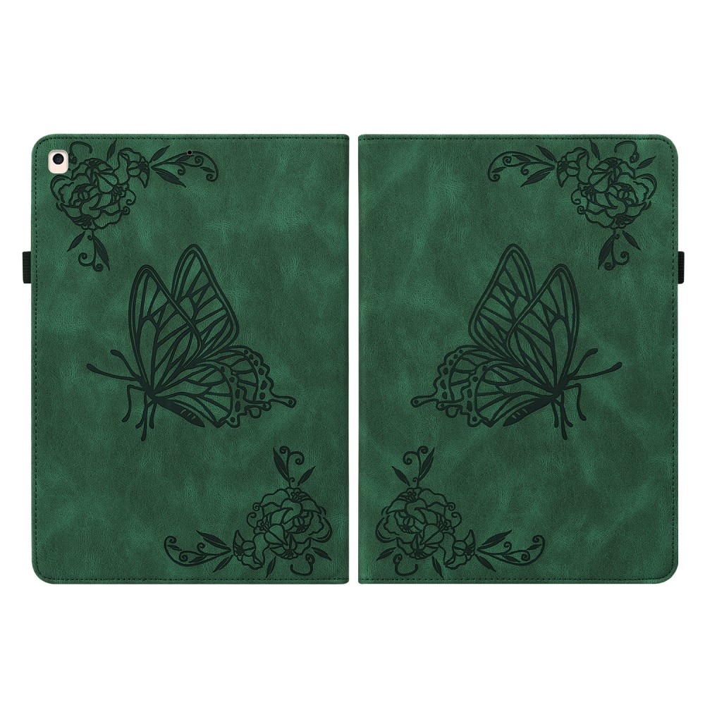 Custodia in pelle con farfalla iPad 10.2 9th Gen (2021) verde