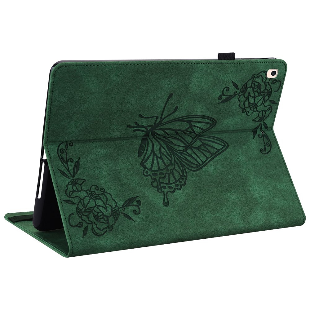 Custodia in pelle con farfalla iPad 10.2 8th Gen (2020) verde