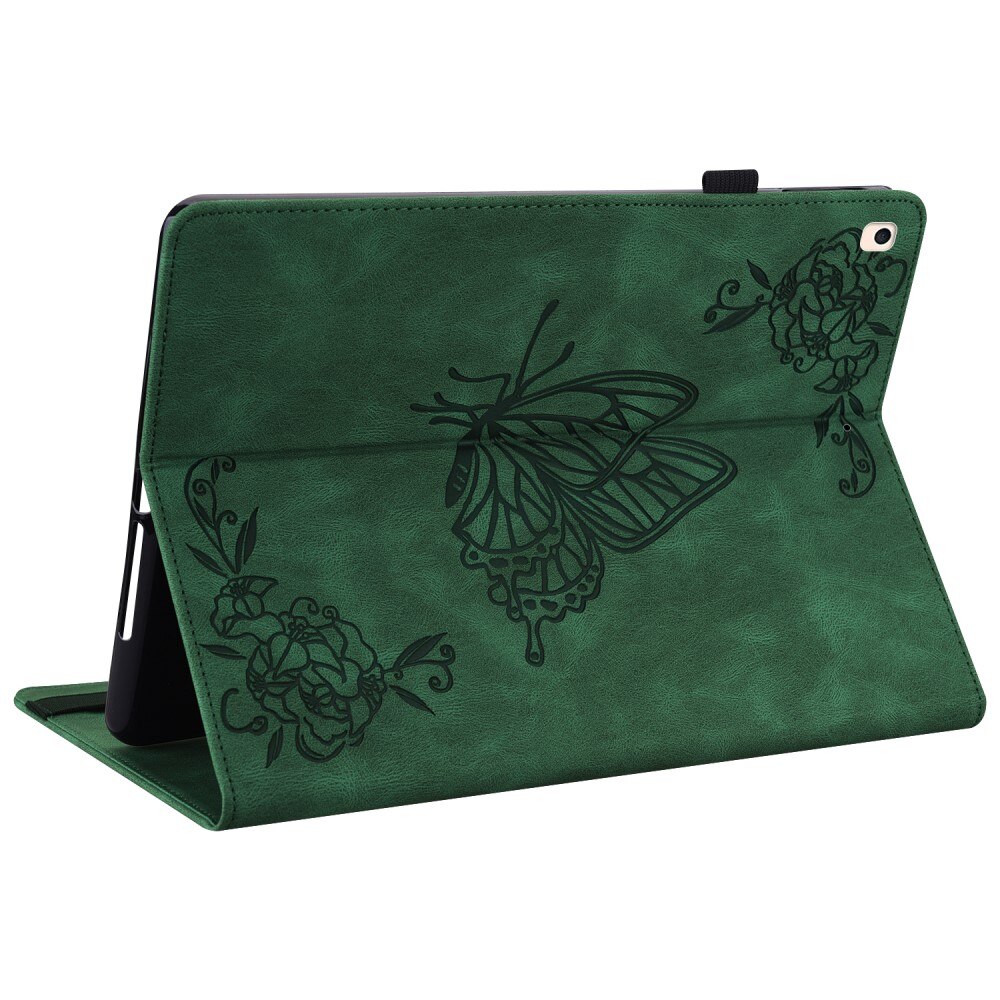 Custodia in pelle con farfalla iPad 10.2 9th Gen (2021) verde