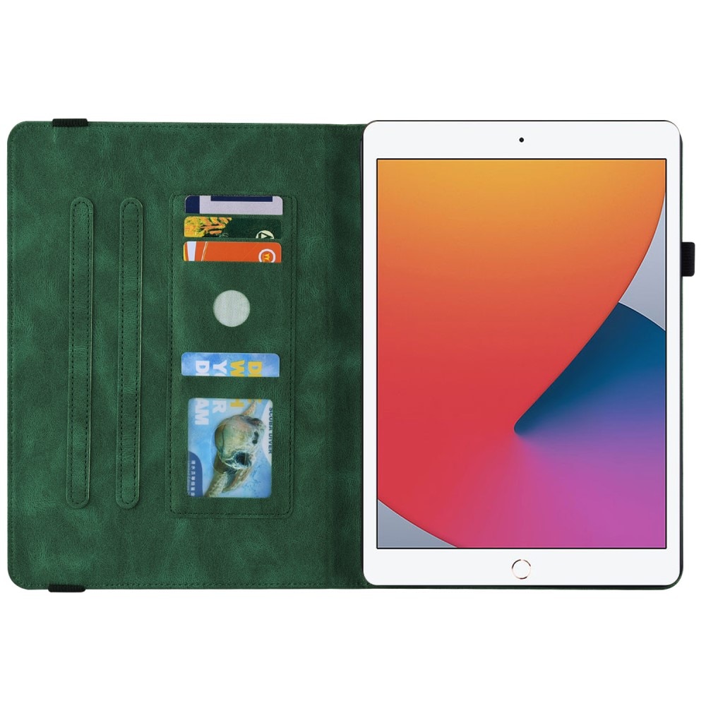 Custodia in pelle con farfalla iPad 10.2 7th Gen (2019) verde