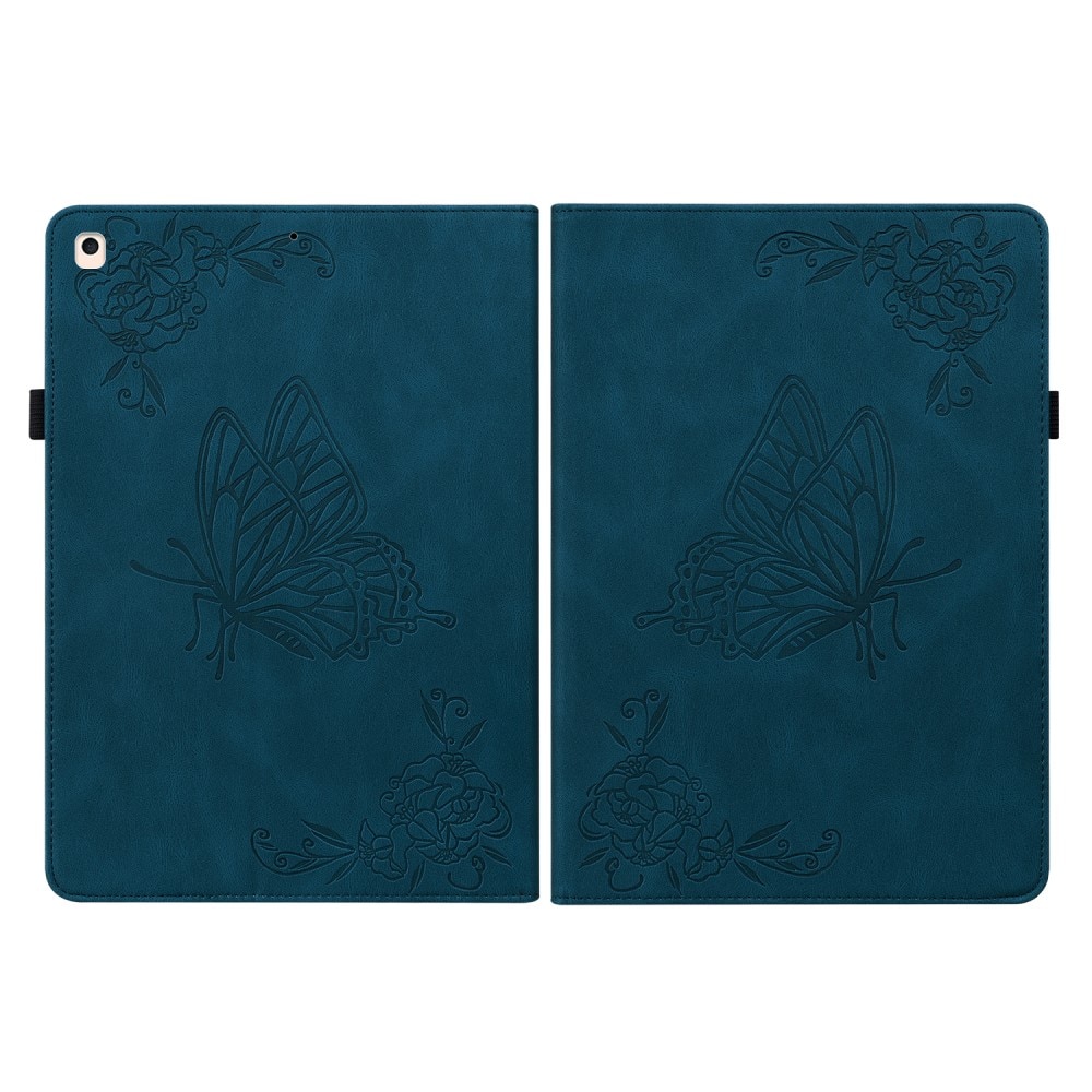 Custodia in pelle con farfalla iPad 10.2 9th Gen (2021) blu