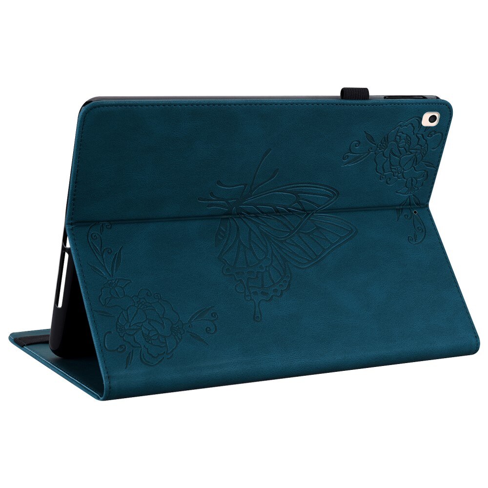 Custodia in pelle con farfalla iPad 10.2 7th Gen (2019) blu