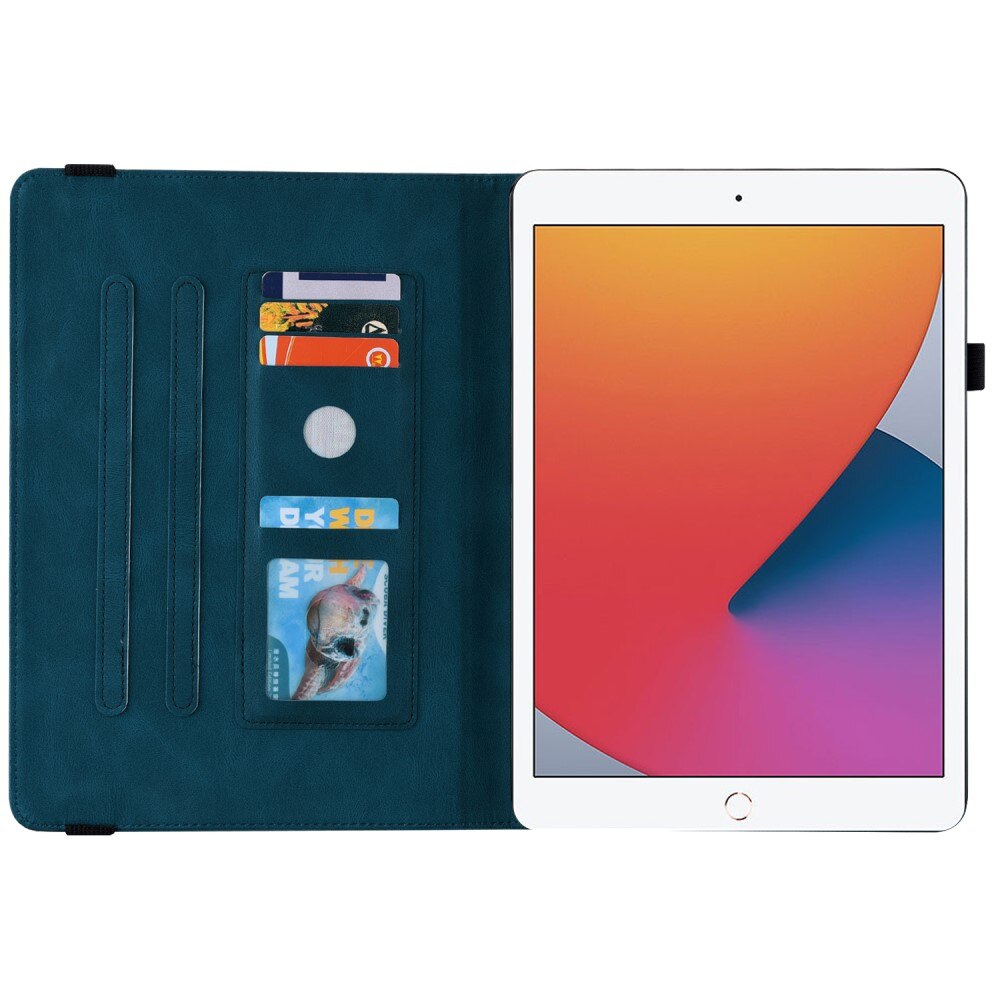 Custodia in pelle con farfalla iPad 10.2 7th Gen (2019) blu