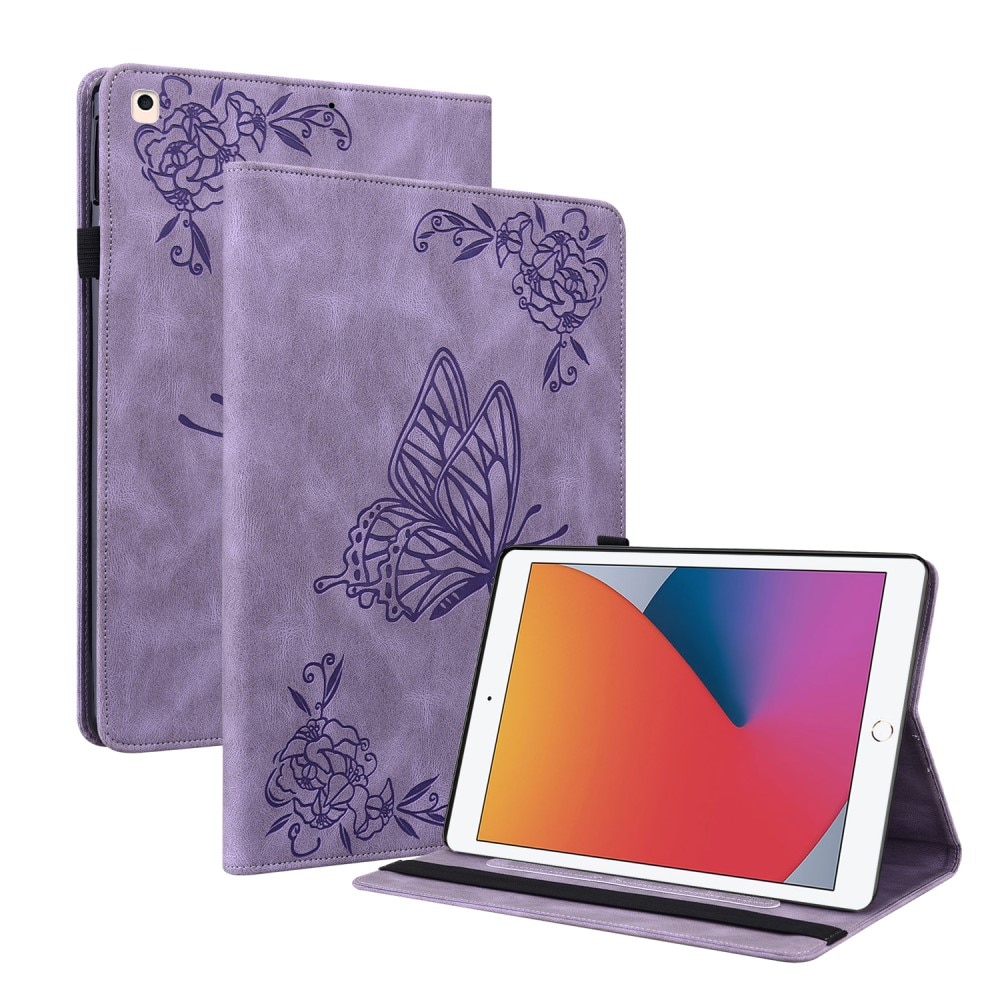 Custodia in pelle con farfalla iPad 10.2 8th Gen (2020) viola