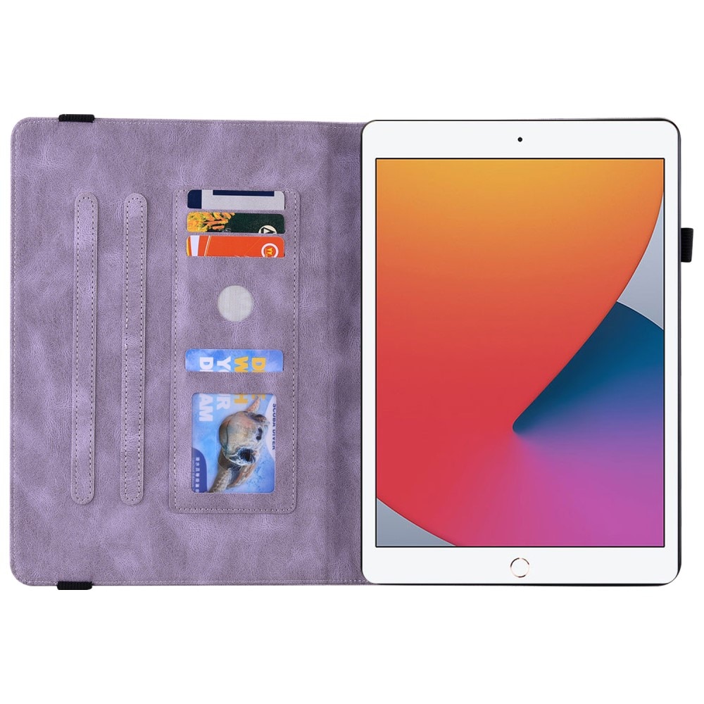 Custodia in pelle con farfalla iPad 10.2 7th Gen (2019) viola